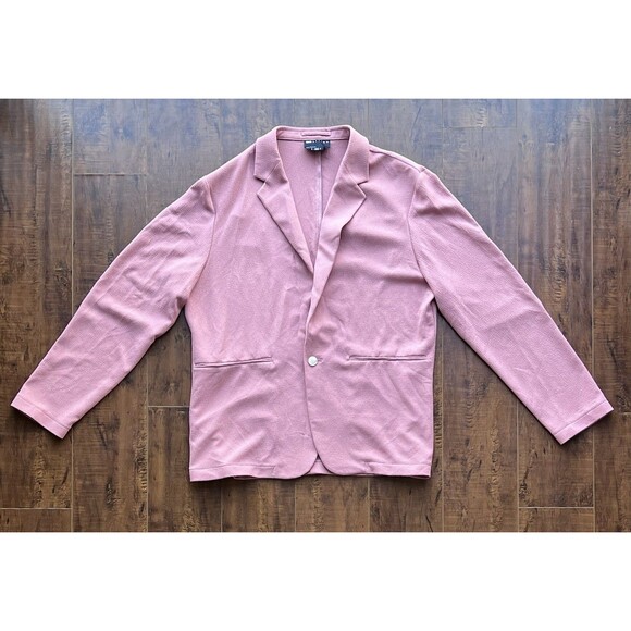 ASOS Design Blazer Men’s 42 US Pink Coral Summer Jacket 1 Button Mid Length - Picture 1 of 6